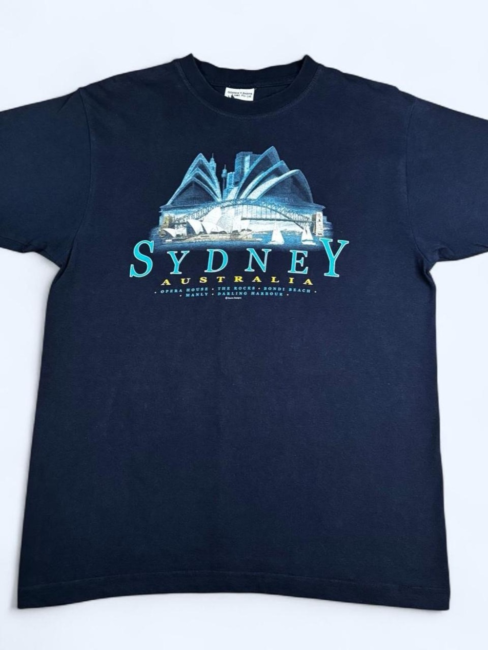 Vintage Sydney Australia Opera House Tourist T-Shirt Navy Medium Deans Designs